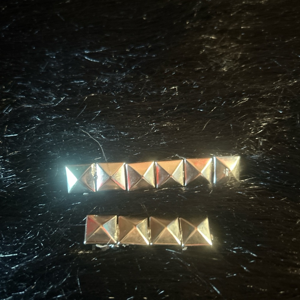 Silver Pyramid Stud hair clips